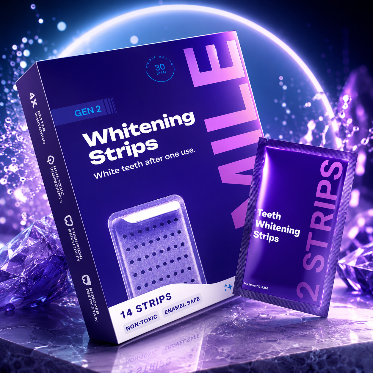 Purple Teeth Whitening Strips 14 Strips